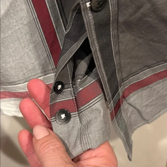 Express Men's Checkered Shirt - Charcoal, Crimson, and Ivory - Picture 6 of 10